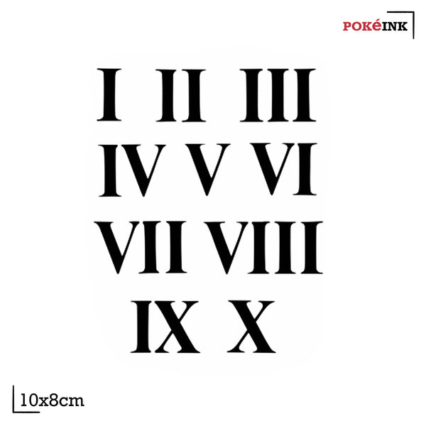 Roman Numbers DIY Pack Temporary Tattoo