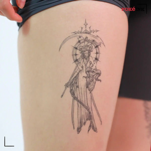 Fine Line Aries Goddess Zodiac Signs Tattoo