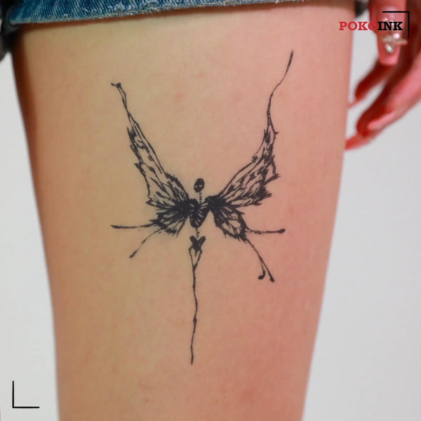 Reckless Skeleton Butterfly Tattoo