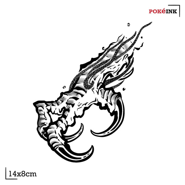 Flaming Dragon Claw Temporary Tattoo by POKéINK